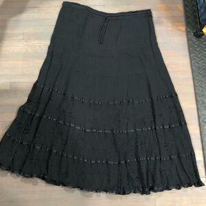 473. Sand N Sun Elegant Black Maxi Skirt Size L
